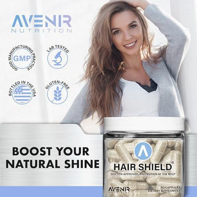Hair Shield Hair Skin And Nails Vitamins For Hair Growth And Stronger Nails, Biotin Vitamins With Calcium & Zinc For Women And Men, 120 Capsules