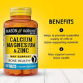 Mason Natural Calcium Magnesium & Zinc, 300-Day Supply, Supports Normal Bone Health & Immune System Booster, 3 Pack