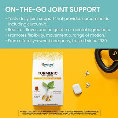 Himalaya Turmeric Chews With Curcumin For Healthy Joint Support And Optimum Flexibility & Mobility 300 Mg Of Extracts Per Serving 30 Soft Chews 15 Day Supply