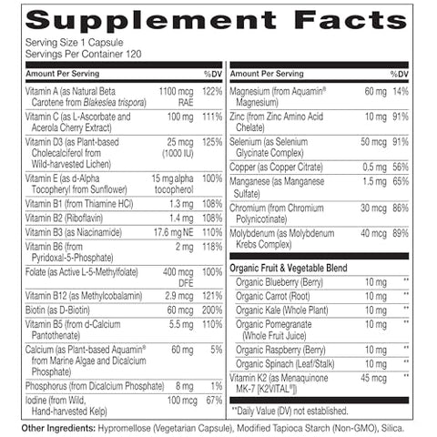 Naturelo One Daily Multivitamin For Men 50 120 Capsules One Daily Multivitamin For Women 50 (Iron Free) 120 Capsules 4 Month Supply Bundle