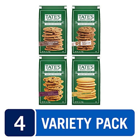 Tate's Bake Shop Variety Pack, Oatmeal Raisin , Chocolate Chip & Chocolate Chip Walnut, 3 - 7 oz Bags