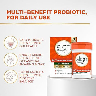 Align Probiotic Pro Formula Probiotics For Women And Men Daily Probiotic Supplement Helps Soothe Occasional Bloating & Gas #1 Doctor Recommended BrandÃ¢â‚¬Â¡ 63 Capsules (Packaging May Vary)