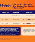 Motrin Infants' Ibuprofen Fever Reducer Dye and Alcohol Free Concentrated Drops Oral Suspension Includes Clear Syringe with Markings for Dose Measuring Berry Flavor