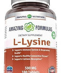 Amazing Nutrition Formulas L-Lysine Amino Supplement | 1000 Mg Per Serving | 180 Tablets | Non-GMO | Gluten- | Made in USA