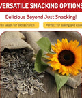 Babkini Semechki Sunflower Seed with Babkini Sticker | Non GMO Seed Packed with Protein& Fiber - Roasted Sunflower Seeds with Resealable Zip Lock Packaging - 4 Pack (500g)