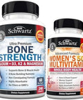 Bioschwartz Bone Strength Mineral Supplement With Calcium And Magnesium (2 Month Supply) Plus Daily Multivitamin For Women 50 & Over (1 Month Supply)