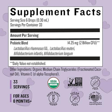 Legendairy Milk Baby Probiotic Drops Organic - Colic And Gas Drops For Newborns & Toddlers - Digestive Support Constipation Relief - Toddler Probiotic Supports Occasional Diarrhea & Gas 33 Servings