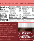 Soom Foods Chocolate Sea Salt Sesame Spread 12oz (2 Pack) Made with 4 Ingredients Low Sugar DairyFree NutFree GlutenFree Palm OilFree 5g Protein Better for You Chocolate Tahini Spread