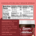 Soom Foods Chocolate Sea Salt Sesame Spread 12oz (2 Pack) Made with 4 Ingredients Low Sugar DairyFree NutFree GlutenFree Palm OilFree 5g Protein Better for You Chocolate Tahini Spread
