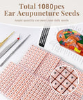 Goclimber Ear Seeds Acupuncture Kit Auricular Sticker Kit With Ears Seed Acupressure Ear Chart Acupuncture Pen Tweezers 1080Pcs