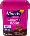 Viactiv Calcium +Vitamin D3 Supplement Soft Chews Milk Chocolate 60 Chews & Vitafusion Extra Strength Vitamin B12 Gummy Vitamins For Energy Metabolism Support