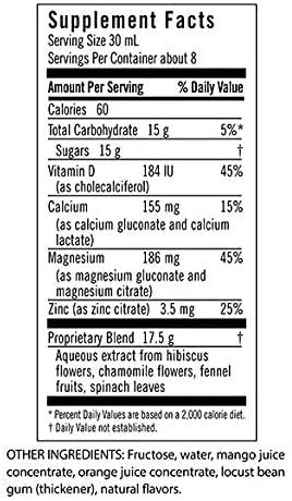 Flora Floradix Calcium-Magnesium w/Zinc, Vitamin D and Herbs 8.5 Fl Oz