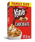 Kellogg's Krave Cold Breakfast Cereal, Kids Cereal, Family Breakfast, Family Size, Chocolate, 17.3oz Box (1 Box)