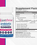 Just Thrive Probiotic Gummies - Kids Men And Womens Probiotic - For Digestive And Overall Health 30 Count