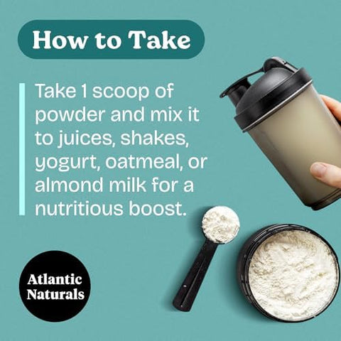Atlantic Naturals Sea Moss Superfood Powder with Ashwagandha Beet Root and Maca Root Sea Moss Powder Supports Healthy Skin Athletic Performance and Positive Mood Vanilla Flavor (150g)