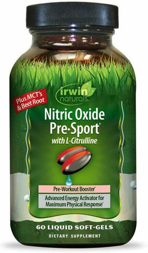 Irwin Naturals Nitric Oxide Pre Sport Wih Lcitrulline 60 Liquid Softgels With A Pill Case