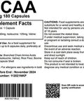 BCAA - Branch Chain Amino Acids 500mg 180 Capsules - Muscle Building and Strength gain Supplement UK Made. Pharmaceutical Grade
