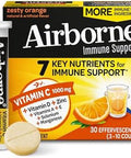 Airborne 1000Mg Vitamin C With Vitamin D & Zinc, Sugar Multivitamin Immune Support Supplement, Antioxidants Vitamins A C & Vitamin E, 30 Effervescent Tablets, Very Berry Flavor