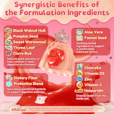 Envycure Toddlers 2 4 & Kids 4+ Para Clean Gut Health Gummies 120Ct