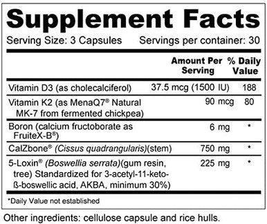 Bone Joint Helper with MenaQ7 Vitamin K2 CalZBone 5Loxin FruiteXB Vitamin D3