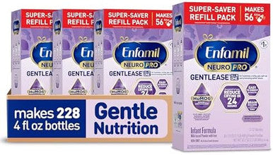 Enfamil Neuropro Gentlease Baby Formula Brain Building Dha Humo6 Immune Blend Designed Promote Softer Stools Baby Milk 35.2 Oz (Pack Of 4)