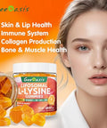 Geeoasis Liposomal L-Lysine Gummies 1200Mg Lysine Chewable Supplement With Vitamin C D3 B12 & Zinc For Adults & Kids Immune & Collagen Support Lips & Skin Health Vegan Natural Fruit Flavor 60Ct