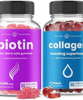 Nutrachamps Biotin Gummies And Collagen Boosting Gummies 2 Pack Bundle