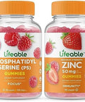 Lifeable Phosphatidylserine (Ps) + Zinc 50Mg Gummies Bundle Great Tasting Vitamin Supplement Gluten Gmo Chewable Gummy