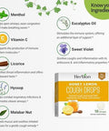 Herbion Naturals Cough Drops Honey Lemon Flavor Soothing Dietary Supplement For Adults & Children (6+) 18 Drops No Artificial Flavors Or Colors