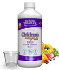 Buried Treasure Children's Daily Multi Liquid Multivitamin and Minerals Nutritional Dietary Vegan Supplement for Kids No Artificial Ingredients NonGMO Natural Fruit Flavors 16 oz w/Dose Cup