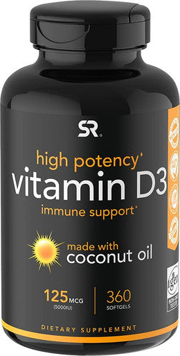 Vitamin D3 5000IU 125mcg Vitamin C 1000mg Bundle