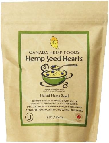 Raw Hemp Seed Hearts 1 LB Bag ÃƒÂ¢Ã¢â€šÂ¬Ã¢â‚¬Å“ Hulled Hemp Seeds, 10g Protein, Omega 3-6, Non-GMO, Vegan, Keto Friendly, Grown in Canada
