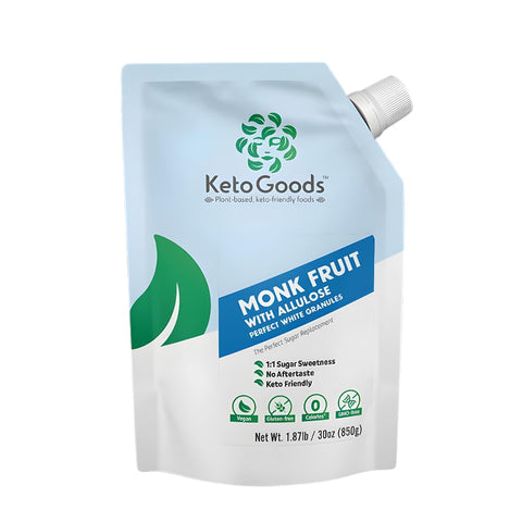 Keto Goods Monk fruit Sweetener with Allulose - Brown Sugar Substitute with 1:1 Sugar Sweetness No Erythritol - Ideal for Baking - Perfect Brown Allulose Granules - Keto Friendly Zero Calorie Sweetener