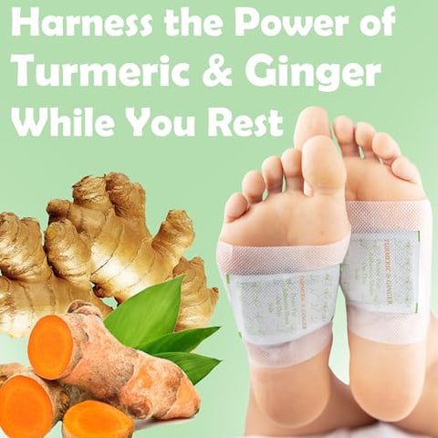 Entrefeet 100 Turmeric & Ginger Foot Pads Premium Pads To Feel Better Sleep Better & Relieve Stress Organic Foot Patches