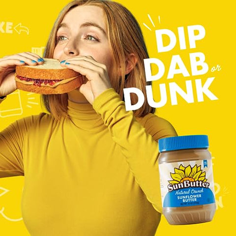 SunButter Crunch Sunflower Seed Butter 16 oz NutFree Spread with 7g PlantBased Protein Roasted Rich & Savory Flavor Smooth Texture Vegan Kosher & NonGMO