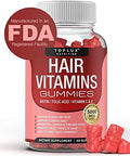 Toplux Hair Vitamins Gummies Supplement " Faster Hair Growth Gummy 5000Mcg Biotin Folic Acid Vitamin C & E Support Stronger & Thicker Hair Skin Nails Nongmo For Men Women 60 Berry Flavored Gummies