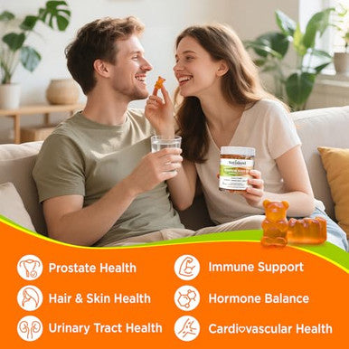 Natisland Pumpkin Seed Oil Gummies With Saw Palmetto Cold Pressed Pumpkin Seed Oil Supplement For Hair Growth Prostate Health & Urinary Tract Support Sugar Free Vegan Pineapple Flavor 60 Count