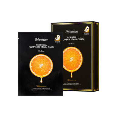 JMsolution Glory Aqua Tocopherol Vitamin C Mask -Hyaluronic acids-Vitamine C, E -Moisutre Hydrating elasticity care skin vitality for all skin type