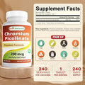 Best Naturals Chromium Picolinate Tablet 200 Mcg 240 Count