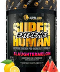 Alpha Lion Superhuman Extreme High Stim Pre Workout Powder Beta Alanine Ltaurine & 356Mg Trisource Caffeine For Sustained Energy Nitric Oxide & Citrulline For Pump (21 Servings Slaughtermelon)