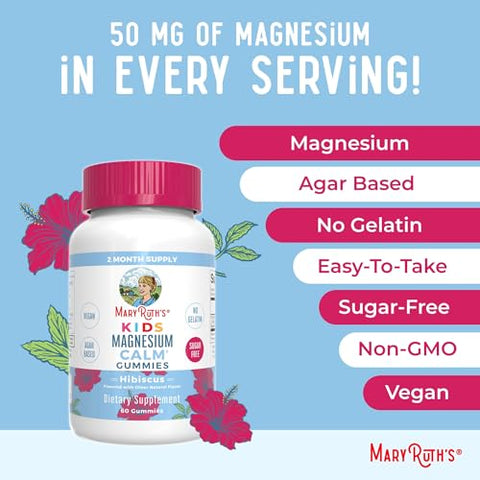 Maryruth'S Maryruth Organics Multivitamin (Strawberry) And Magnesium Calm Gummies (Hibiscus) For Kids Clean Label Project Verified Vitamins For Overall Wellness And Sleep Vegan Non-Gmo Gluten Free