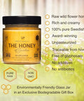 THE HONEY OF SWEDEN Pure Raw & Creamy Wildflower Unpasteurized Swedish Gourmet Honey, Award-winning Quality and Taste, Traceable from Our Hives to Your Table, Glass Jar 8.8oz (250g)