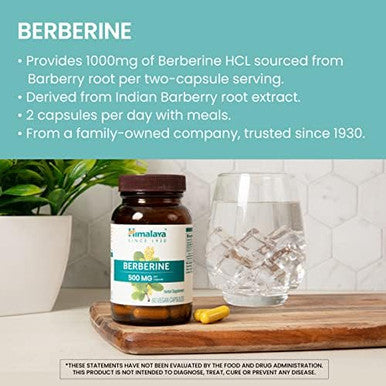 Himalaya Berberine For Balanced Support Digestion & Immune System Support 500 Mg 60 Vegetarian Capsules 1 Month Supply