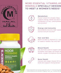 Noor Vitamins Halal Womens Multivitamin and Mineral I Once Daily Vitamin Supplement I Vegan Supports Energy Immunity Metabolism Healthy Appearance and Stages of Motherhood I 2Month Supply
