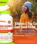 NutriBiotic Sodium Ascorbate Buffered Vitamin C Capsules Vegan NonAcidic and Easier on Digestion Than Ascorbic Acid Essential Immune Support and Antioxidant Supplement Gluten and GMO 250 Ct