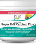 Ionic Fizz Super D-K Calcium Plus by Pure Essence - with Extra Magnesium, Vitamin D3, Vitamin K2 for Strong Bones and Stress Support - Raspberry Lemonade - 7.41oz