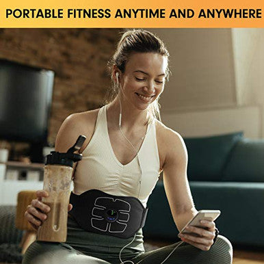 Marcooltrip Mz Abs StimulatorAb MachineAbdominal Toning Belt Workout Portable Ab Stimulator Home Office Fitness Workout Equipment For Abdomen Black
