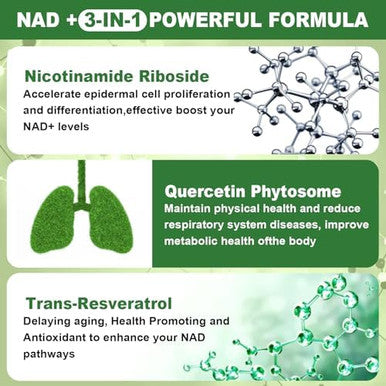 Nicotinamide Riboside, Liposomal Nicotinamide Riboside 900 Mg, Nad+ Supplement With Resveratrol, Nicotinamide Riboside Resveratrol, Supplement Booster Support For Energy, Focus - 80 Capsules