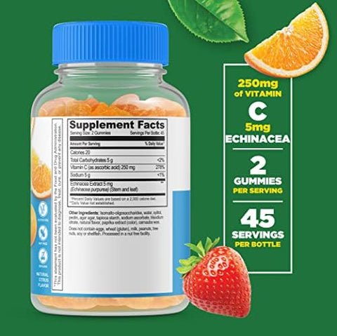 Lifeable Sugar Women'S Multivitamin + Vitamin C Gummies Bundle Great Tasting Vitamin Supplement Gluten Gmo Chewable Gummy