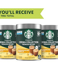 Starbucks Crema Collection Premium Instant Madagascar Vanilla Flavored Instant Coffee, 100% Arabica Beans, 3 Tins (7.12 Oz Each)